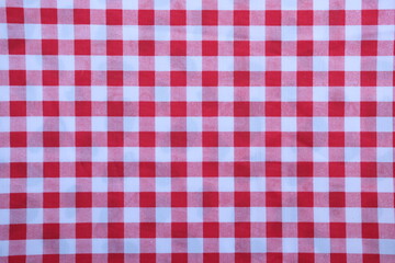 red and white checkered tablecloth