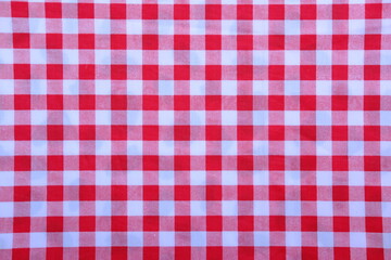red and white tablecloth