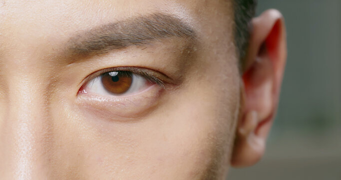 close up of male eye