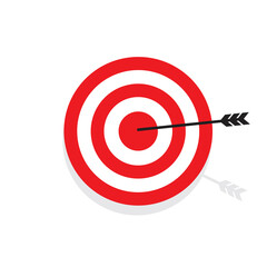 Red target arrow center. Illustration for marketing design. Isolated vector illustration. Arrow icon. Stock image. EPS 10.