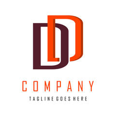 vector logo letter D colored orange and brown
