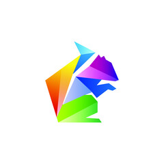 squirrel logo gradient colorful style