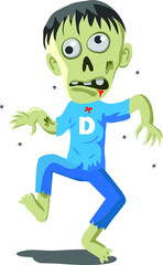 Vector icon of a walking zombie 