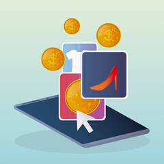 online shopping smartphone digital money fashion ecommerce