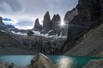 Torres del Paine, National Park - Laguna Torres, famous landmark of Patagonia. © Peruphotoart