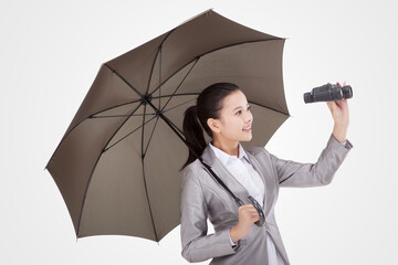 Oriental fashion business lady umbrella