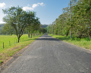 landscape road with blue sky