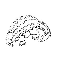 ANQUILOSSAURO. prehistoric dinosaurs. Fossil animals in contour style