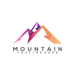 Awesome Mountain Logo Colorful Abstract Vector Design