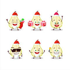 Santa Claus emoticons with slash of green pear cartoon character