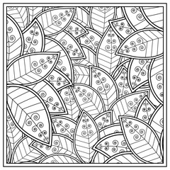 Hand drawn mehndi leaf. decoration in ethnic oriental, doodle ornament. outline hand draw illustration.  