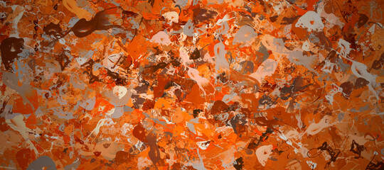 abstract fractal colorful orange copper beige khaki pumpkin marbled stone wall concete cement grunge image paint background bg texture wallpaper art frame sample illustration board