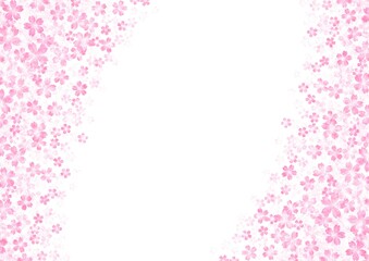 余白がある桜の花の和紙背景 no.11