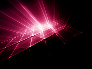 Abstract red and black background. Fractal graphics 3d illustration. Technology and science concept.