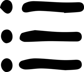 List icon hand drawn on white paper