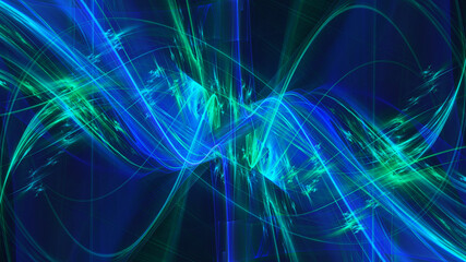 Abstract digital technology background. Dynamic lines composition. Detailed generative fractal graphics.