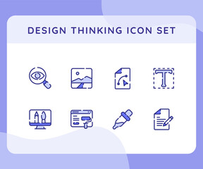 thinking lupe picture text computer paper icon icons set collection collections package white isolated background with outline style