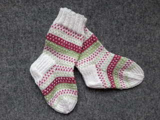 pair of knitted socks
