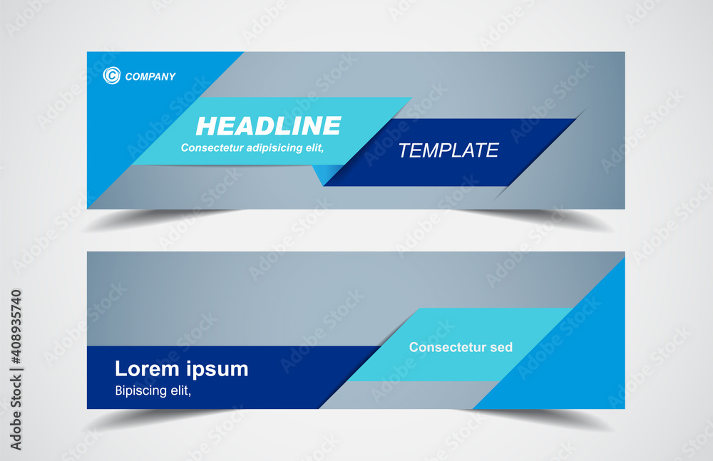 Wall mural set of modern design - vector web banners design background or header templates, horizontal advertis