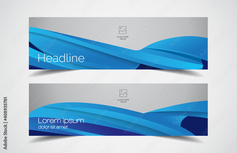 Wall mural set of modern design - vector web banners design background or header templates, horizontal advertis