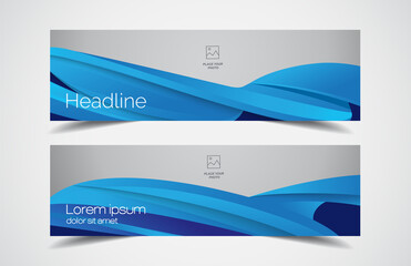 Fototapeta premium Set of modern design - Vector web banners design background or header templates, horizontal advertising business banner.