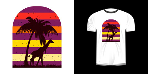 girafe illustration for t-shirt design, sticker design