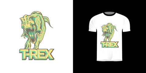 t-rex illustration for t-shirt design, sticker design © prasetya nopin