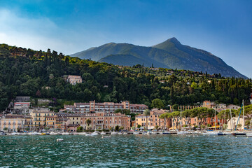 Landscape of Salò over the Lake Garda in the province of Brescia, Lombardy - Italy.