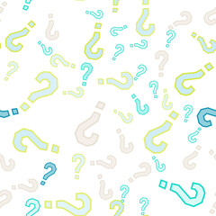 Quiz seamless pattern. Question marks, doubt, faq