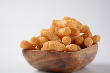 Israeli famous snack Bamba - made of peanut butter. Peanut Flips or peanut puffs