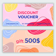 Discount voucher design. Vector illustration