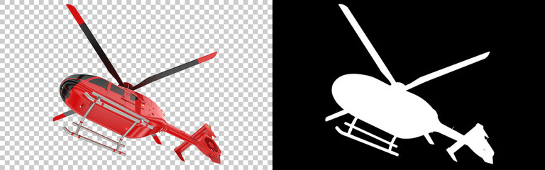 Modern helicopter isolated on background. Civil aircraft used for transport. 3d rendering - illustration © Elena