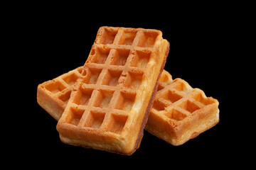 Viennese waffles on black