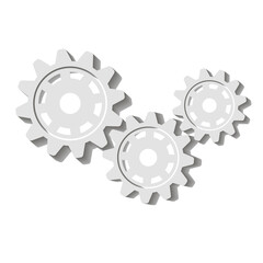 Metal gears set. Factory gears vector icon. Mechanical gear. The image of the gear. Machine gear. Cogwheel gear.