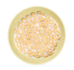 Cereal loops for breakfast in a bowl