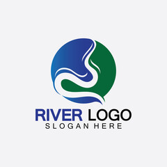 River Logo vector icon illustration design template