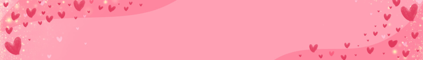 banner of heart on pink background. illustration symbols of love for Happy Women's, Mother's, Valentine's Day. banner for the site. 