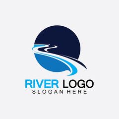 River Logo vector icon illustration design template