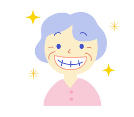 Senior and Toothpaste: Dental Illustration