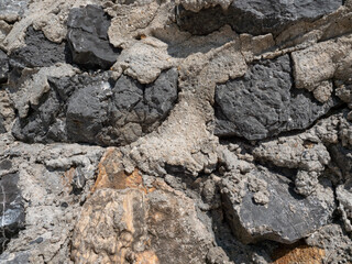 Rock with concrete , stone wall texture background