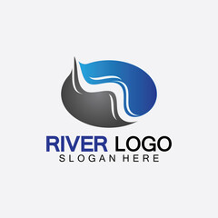 River Logo vector icon illustration design template