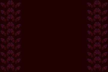 Butterfly inspired designed border  on maroon background.