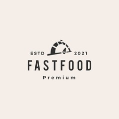 Fototapeta premium fast food dial hipster vintage logo vector icon illustration