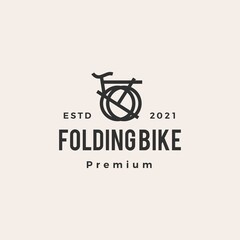 Fototapeta premium folding bike hipster vintage logo vector icon illustration