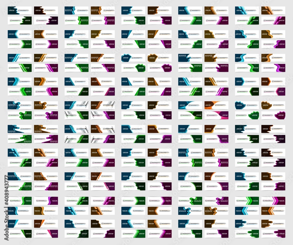 Wall mural mega set of abstract banners design. collection of web banner template. modern template design for w