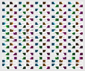 Mega set of abstract banners design. Collection of web banner template. modern template design for web, ads, flyer, poster with 4 different colors vector illustration