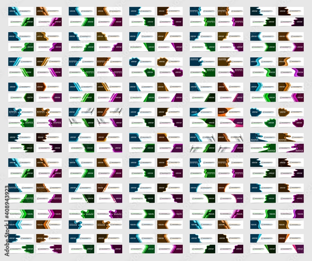 Wall mural mega set of abstract banners design. collection of web banner template. modern template design for w