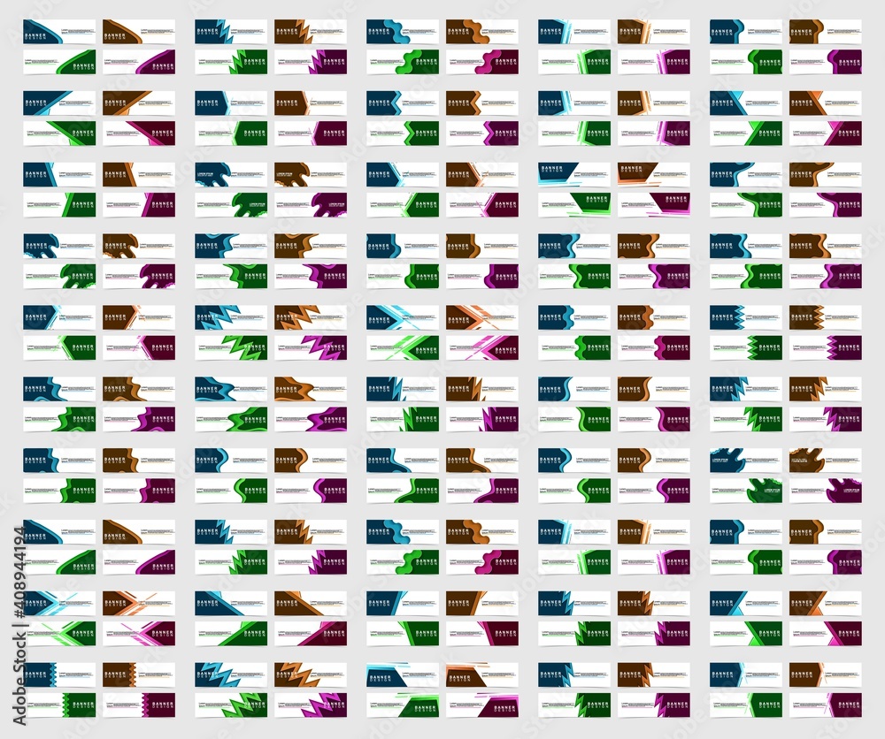 Wall mural mega set of abstract banners design. collection of web banner template. modern template design for w