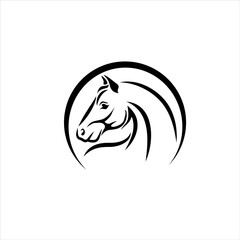 head of a horse, Animal Horse Logo Template Elegan  