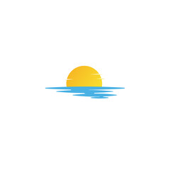 sunrise water sun logo desings template